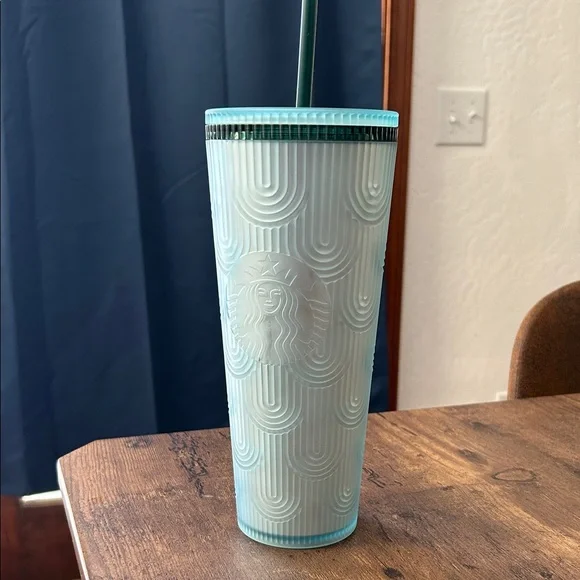 Starbucks Aqua Textured 24oz Tumbler with Straw - Picture 3 of 3
